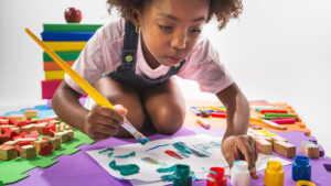 image of a girl painting